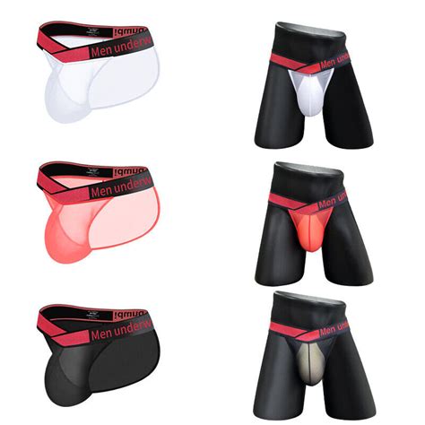 Sexy Gay Men S Sheer Silky Pouch Tanga Brief Slips Low Rise Hipster Underwear Ebay