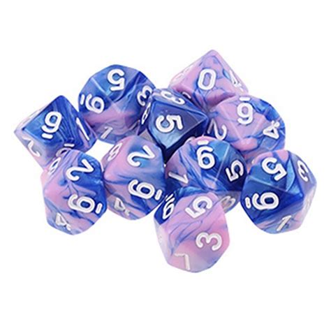 10 шт./компл., 10-сторонние многогранные кубики D10, цифры, циферблаты ...