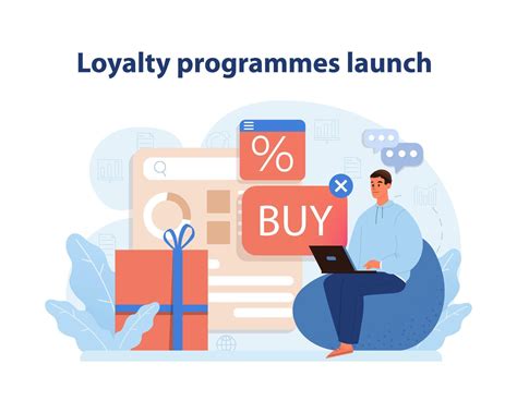 Customer Loyalty Program Launch. Illustration of a marketing expert
