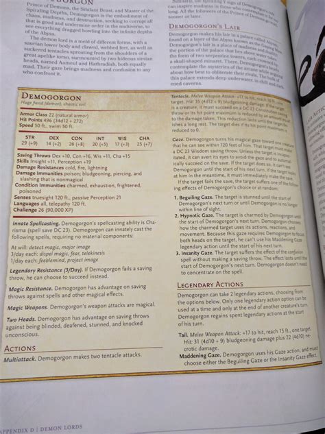 Are there any actual 5th edition Demogorgon stats? : r/dndnext