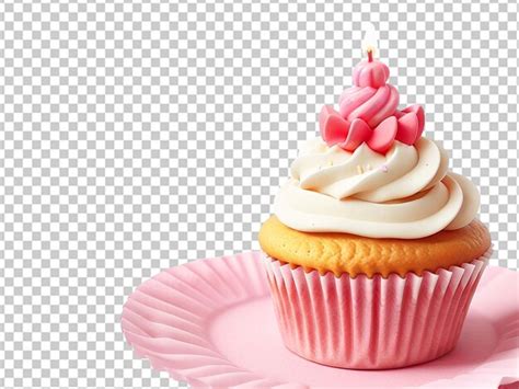 Premium Psd Birthday Cupcake With One Candle