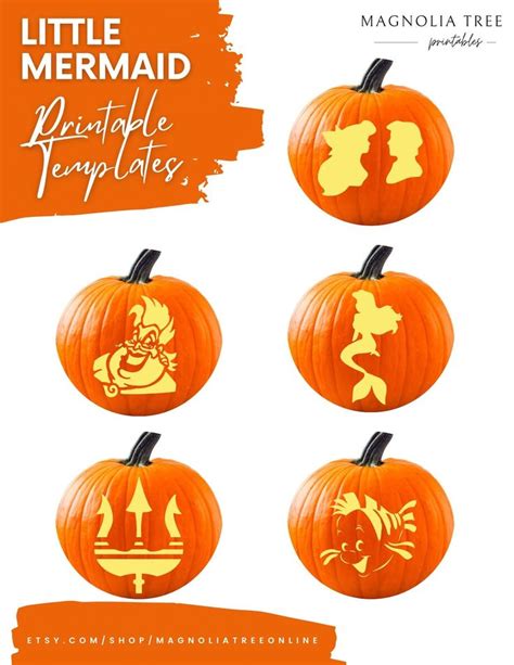 5 Mermaid Pumpkin Stencils Mom Wife Busy Life Pumpkin Carving
