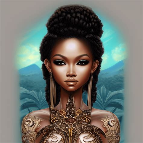 Sophisticated Beautiful Afro Latina Panama Woman Sketch Creative Fabrica