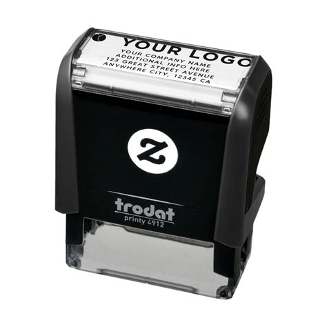 business horizontal logo address modern  inking stamp zazzle