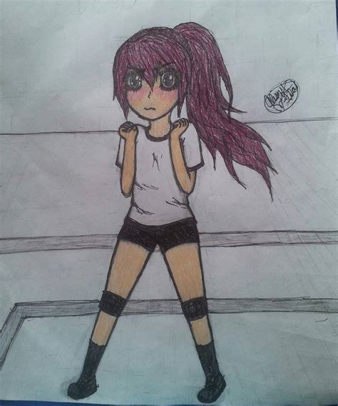 Fierce Anime Girl Ready to Play Volleyball (Color) by alimeowrawr on ...