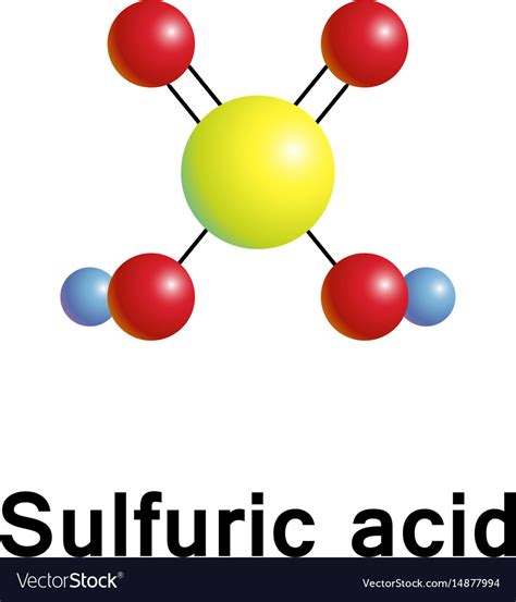 Sulfuric acid molecular structure Royalty Free Vector Image