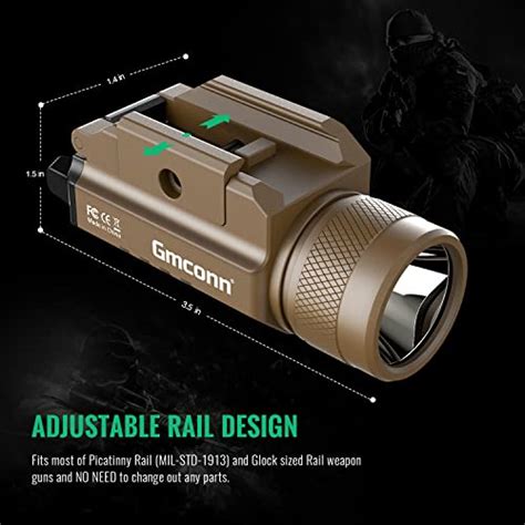 Gmconn 1200 Lumens Rail Mounted Compact Pistol Light LED Strobe