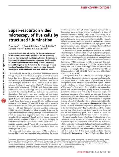 (PDF) Live Structured Illumination Microscopy