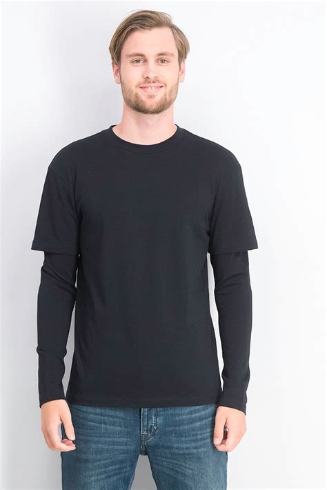 Buy Mlmr Men Crew Neck Long Sleeves Plain T Shirt Black Online Brands