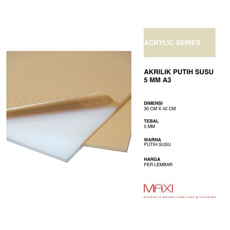 Jual Akrilik Mika Putih Susu Mm A Mika Acrylic Lembaran Shopee