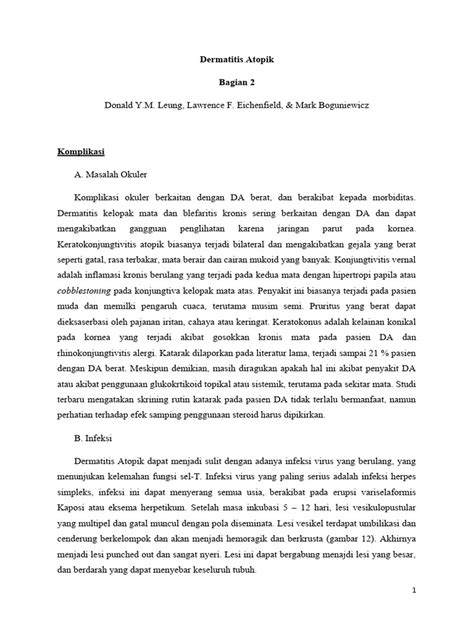 Dermatitis Atopik Bagian 2 Edit Pdf Sains And Matematika