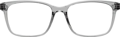 Transparent Gray Low Bridge Fit Tr90 Trapezoid Eyeglasses 8206