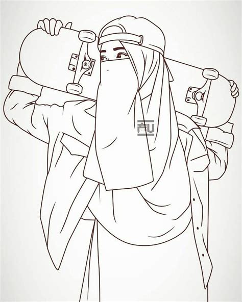 detail gambar mewarnai hijab koleksi nomer