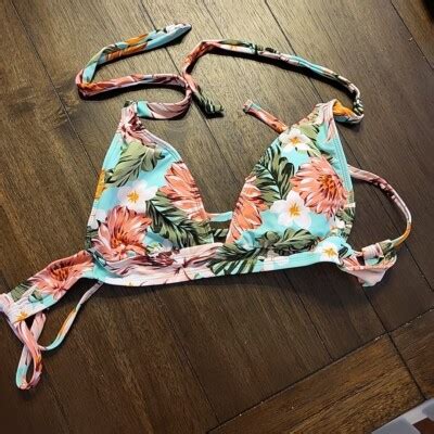 NWT Small Kona Sol Women S Floral Triangle Bikini Top B94 EBay