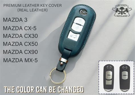 Mazda Leather Key Fob Cover Custom Leather Keychain Etsy