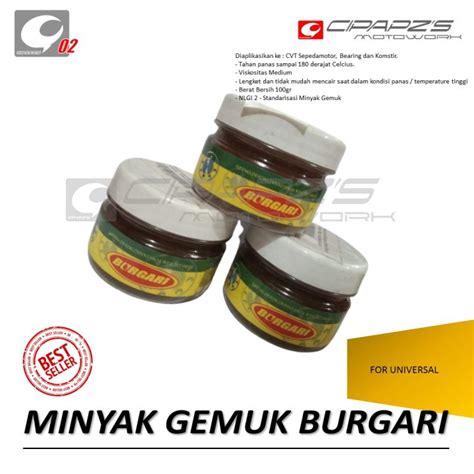 Minyak Gemuk BURGARI Lithium Grease Hi Temp 100 Gr Anti Panas