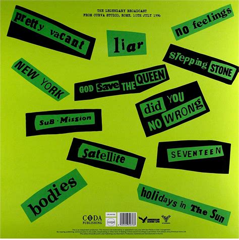 Sex Pistols Anarchy In Rome Mundo Vinyl