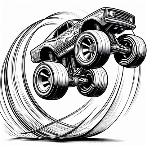 Monster Truck Hot Wheels Para Colorir Din Mico