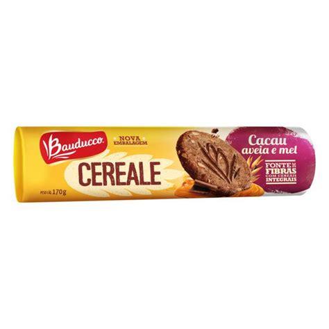 Biscoito Integral Cacau Aveia E Mel Bauducco Cereale Pacote 170g