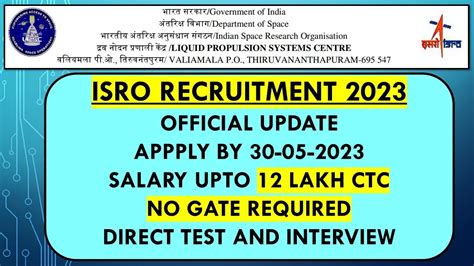 ISRO RECRUITMENT 2023 WITHOUT GATE Freshers CTC 12 Lakhs