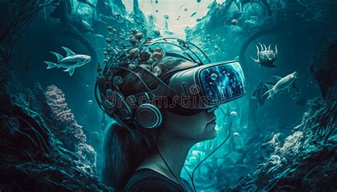 Deep Inside the Metaverse, VR Experience. Virtual Reality Fantasy World ...