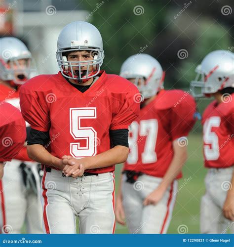 High School Football Player Stock Image Image Of Youth Scrimmage