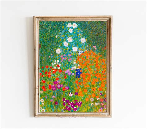 Gustav Klimt Print Bauerngarten Cottage Garden Flower Garden