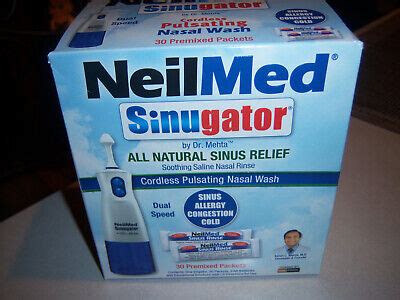 NEW BOXED NeilMed Sinugator Cordless Pulsating Nasal Wash 30 Premixed