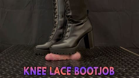 Cock Squeeze And Bootjob In Sexy Black Lace Knee Boots With Tamystarly Cbt Trampling Cock Crush