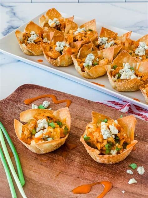 Buffalo Chicken Wonton Cups The Feathered Nester