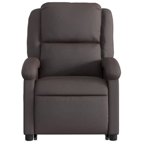 Zerodis Fauteuil Inclinable De Massage Marron Fonc Cuir V Ritable