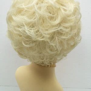 Light Blonde Curly Short Wig Heat Resistant Elegant Big Fluffy Wig 52 282 Dottie 613 Etsy