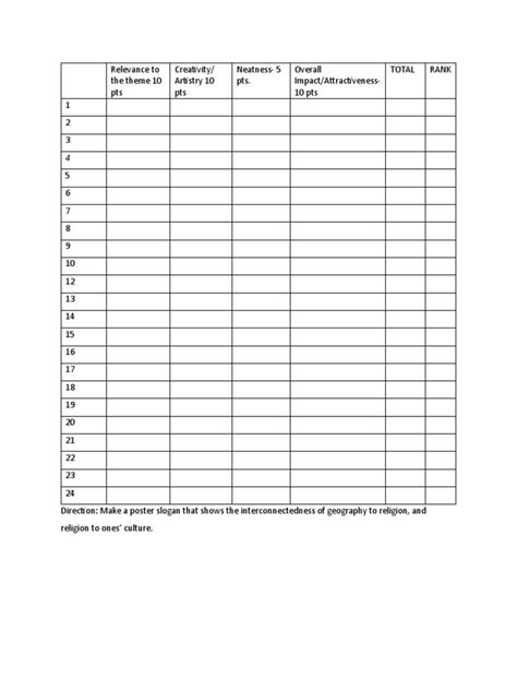 Rubric Poster Slogan Pdf