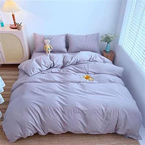 Mxaeyr Light Purple Duvet Cover Queen Soft Microfiber Duvet Cover Set