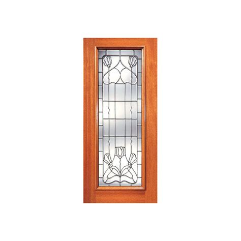 ESWDA 24x96 Exterior Mahogany Full Lite Contemporary Floral Beveled