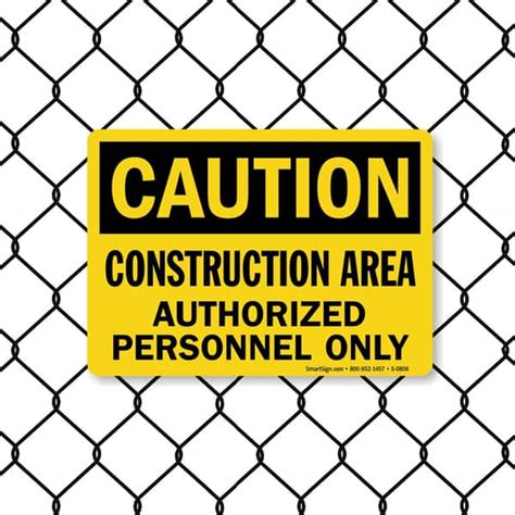 Osha Construction Area Authorized Personnel Only Caution Sign Safety