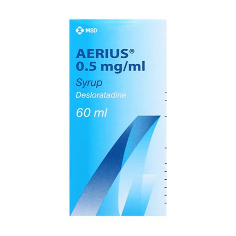 Aerius 0 5 mg ml Điều trị viêm mũi dị ứng mề đay Pharmart vn