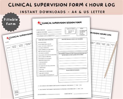 clinical supervision form  hour log clinical licensure hours