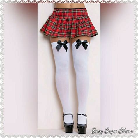 Sexy Supershero Accessories Opaque Thighhis W Satin Bow Lingerie Stockings Poshmark