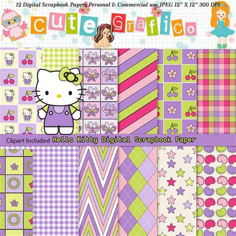 Hello Kitty Digital Papers Hello Kitty Digital Scrapbook Papers Hello