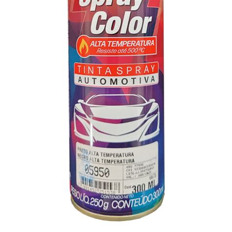 Tinta Spray Automotiva Preto Fosco Alta Temperatura Ml Colorgin