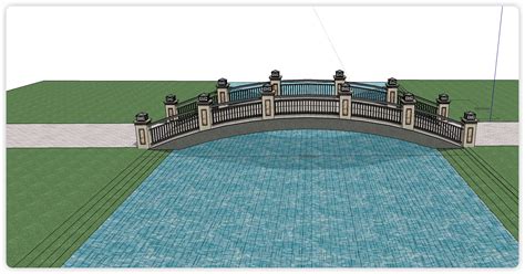 装饰灯大理石拱桥su模型桥梁土木在线