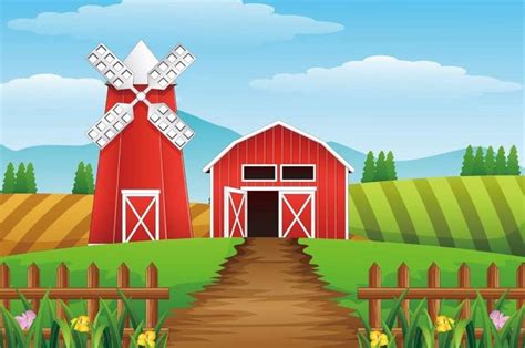 Cartoon Farm Background