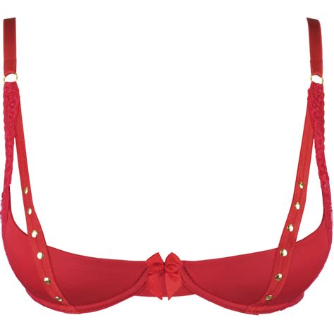 Ouvert BH Mit Schleifchen Rot BHs Heben Club Hot Fashion Odretto Highheels