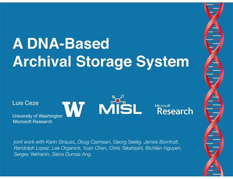 Pdf A Dna Based Archival Storage System Snia · 2019 12 21 · A Dna