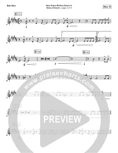 New Name Written Down In Glory Choral Anthem SATB Bari Sax Sheet