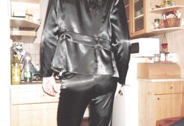 Dark Hued Satin Suit Pants Harness Jacket ZB Porn