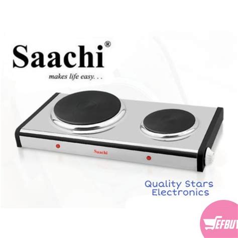 Saachi Double Hot Plate Electric Cooker Burner White Black Sefbuy