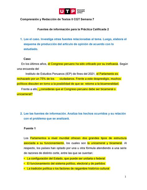 Semana Fuentes De Informaci N Pr Ctica Calificada En Proceso