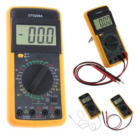 Multimeter Digital Penguji Arus Dt 9208a Volt Ohm Hz Ac Dc